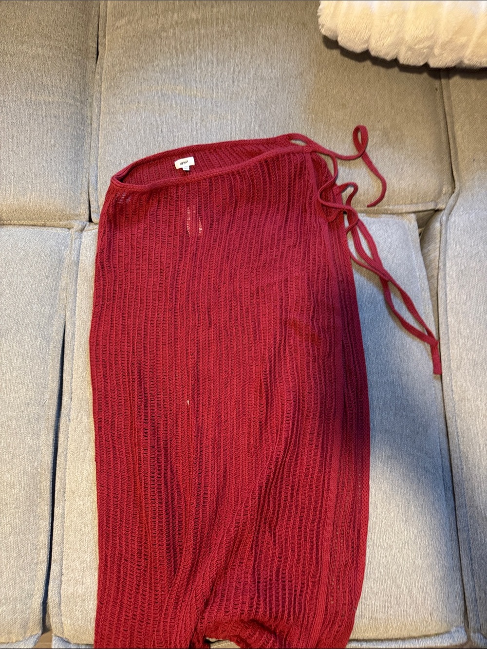 aerie Red Crochet Swim Coverup Sarong